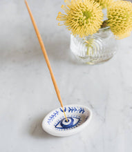 Load image into Gallery viewer, Blue Evil Eye Incense Holder - Matr Boomie