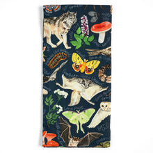 Load image into Gallery viewer, Midnight Flora & Fauna Kitchen Tea Towel