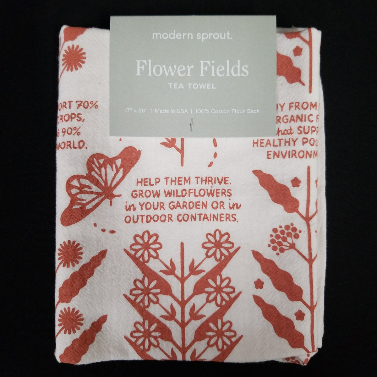 Modern Sprout Flower Fields Tea Towel