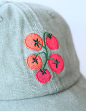 Load image into Gallery viewer, Tomato Vine Embroidered Hat, Washed Green

