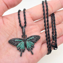 Load image into Gallery viewer, Sparkling Colorful Zircon Butterfly Pendant Necklace
