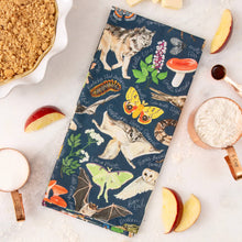 Load image into Gallery viewer, Midnight Flora &amp; Fauna Kitchen Tea Towel
