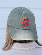 Load image into Gallery viewer, Tomato Vine Embroidered Hat, Washed Green
