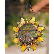 Load image into Gallery viewer, Birdfeeder:  Metal/Glass Sunflower
