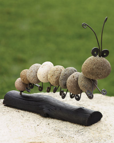 Stone Caterpillar Statue