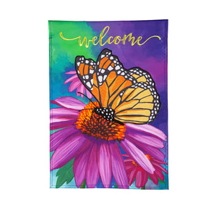 Cornflower and Butterfly Applique Garden Flag