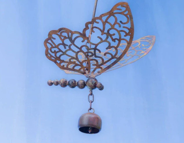 Hanging Butterfly with Bell Ornament