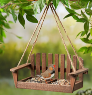 Swing Bird Feeder- White and Brown