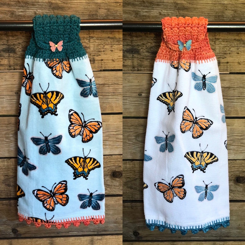 Crocheted Hanging Butterfly Towel