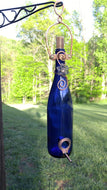 Wine Bottle Bird Feeder - Blue